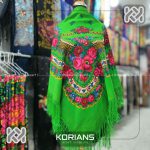 روسری نخی مدل ژاپنی رنگ سبز