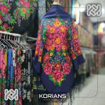 چارقد طرح گل درشت سرمه‌ای