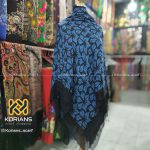 روسری ترکمن (یالق) مدل برگ رنگ آبی