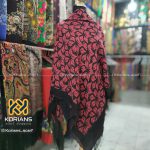 روسری ترکمن (یالق) مدل برگ رنگ قرمز