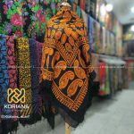 روسری ترکمن (یالق) مدل ترمه رنگ نارنجی