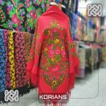روسری ترکمن پشمی رنگ قرمز