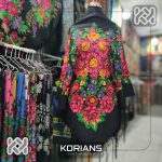 چارقد طرح گل درشت مشکی