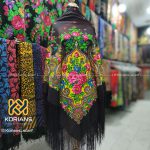 روسری ترکمن مدل شاهصنم قهوه‌ای کد rw10221