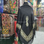 روسری ترکمن (یالق) مدل ترمه نواری (نوار لیمویی)