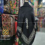 روسری ترکمن (یالق) مدل ترمه نواری (نوار سفید)