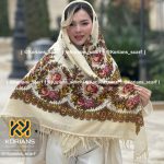 روسری ترکمن پشمی رنگ نباتی