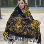 روسری ترکمن مدل گلبهار طلایی