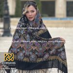 روسری ترکمن مدل مستانه گل آبی