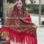 روسری ترکمنی پشمی مدل فلورا ترکمنستان