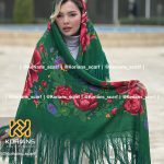 روسری ترکمن مدل ماداگل سبز