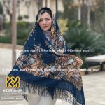 روسری ترکمن مدل مارال زمینه آبی