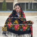 روسری ترکمن پشمی مدل موزی کد Rw27851