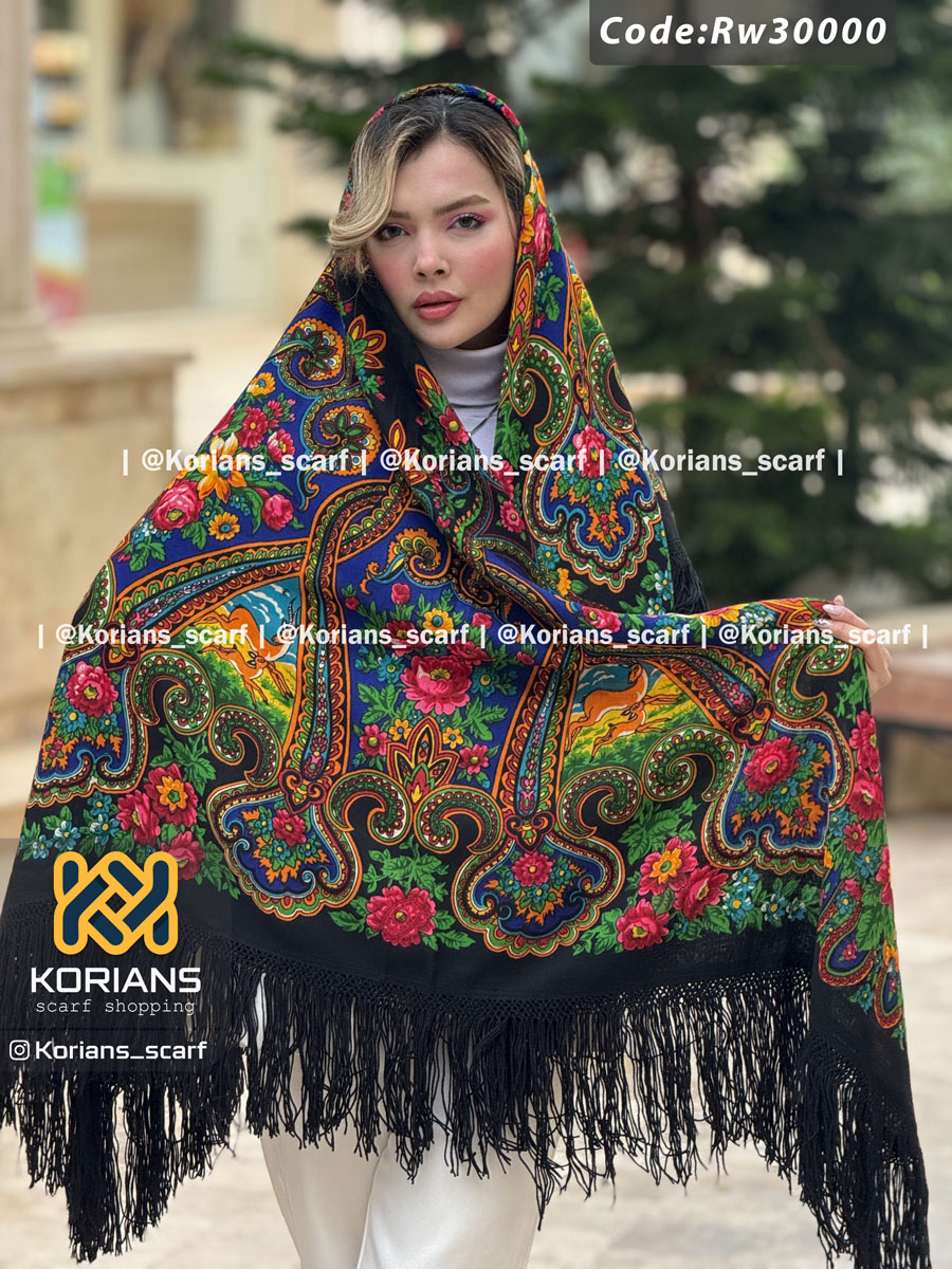 Rw30000 روسری طرح ندا مشکی کد Rw30000 - تصویر 1