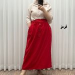 دامن لینن سه دکمه - تصویر 4