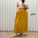 دامن لینن سه دکمه - تصویر 7