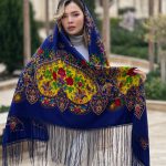 روسری ترکمنی پشمی اصل روسیه ریشه ابریشم