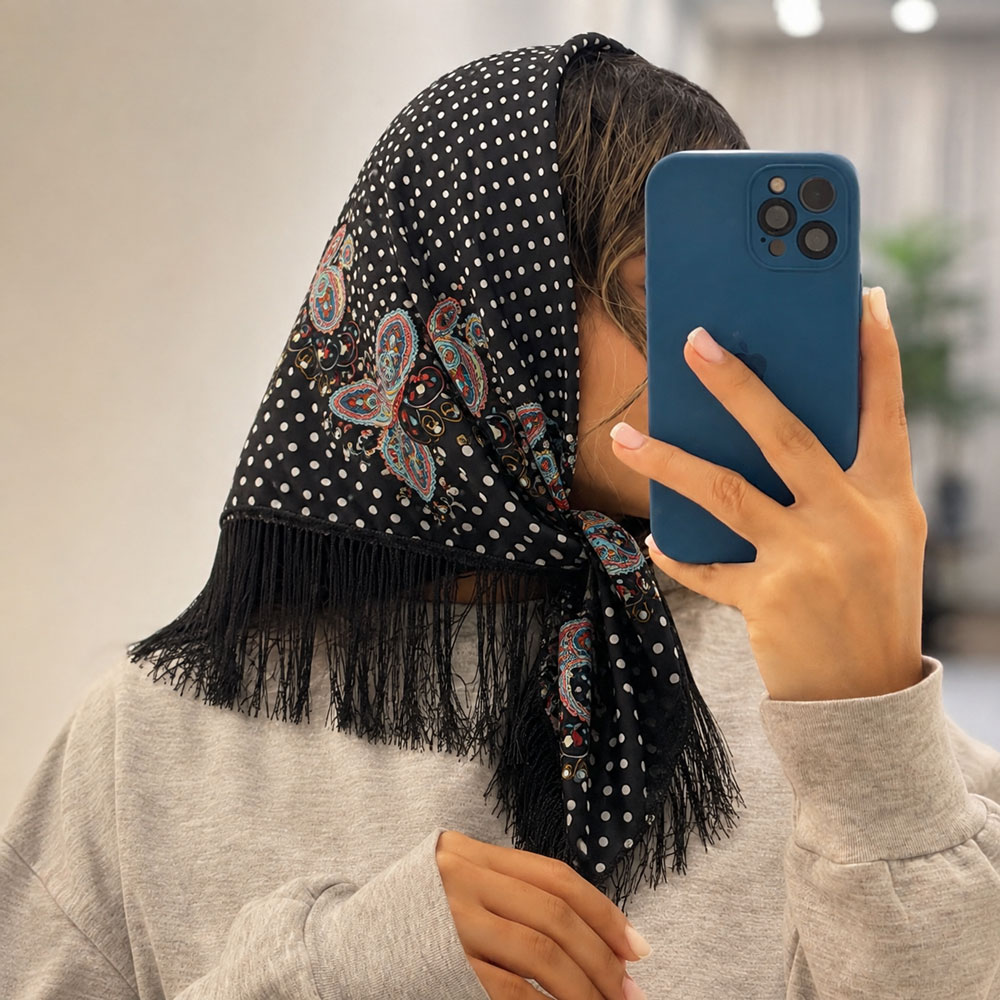 01 (3) مینی اسکارف ترکمن کد R100204 - تصویر 1