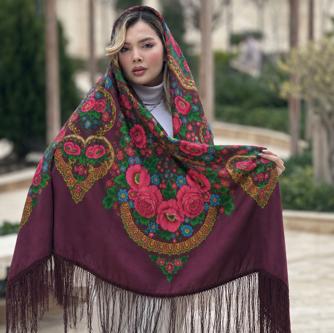 15 روسری ترکمنی پشمی اصیل کد R100187 - Image 1