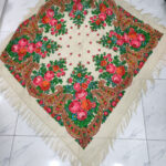 روسری ترکمنی پشمی اصیل کد R100190 - تصویر 2
