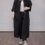 پیراهن مانتویی کفتان ۲ جیب راسته