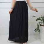 دامن زنانه بلند نخی طبقه ای ساده - تصویر 5
