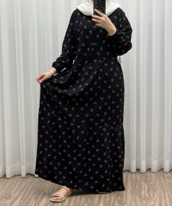 پیراهن ساحلی زنانه گلریز جلو دکمه دار مدل خدری