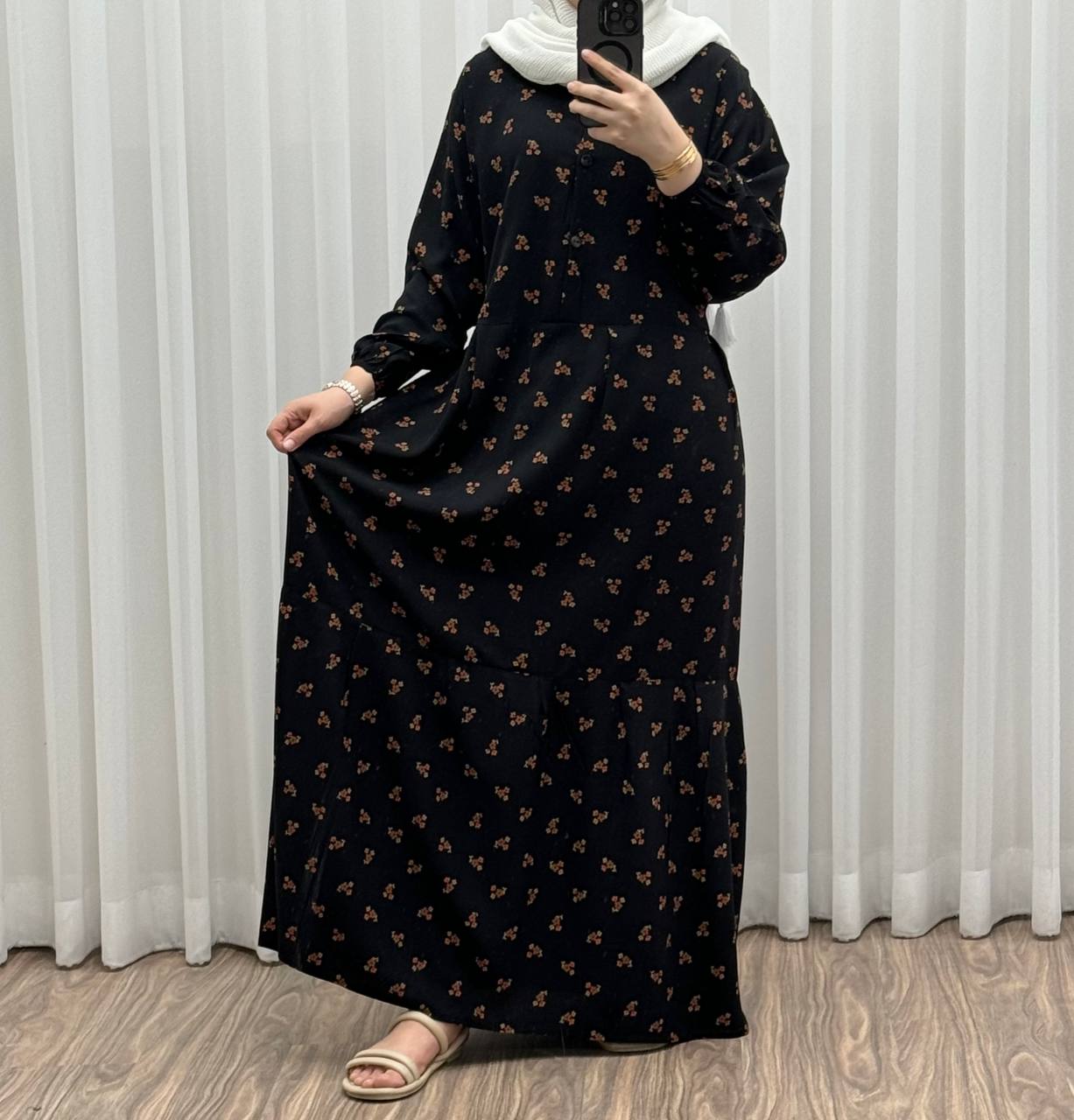 photo_39_2025-09-04_18-26-51 پیراهن ساحلی زنانه گلریز جلو دکمه دار مدل خدری - تصویر 1