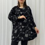 تونیک مشکی طرح گل