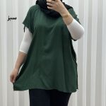 تاپ زنانه نخی ساده سایز بزرگ مناسب تا سایز 54 - تصویر 2