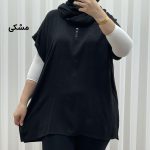تاپ زنانه نخی ساده سایز بزرگ مناسب تا سایز 54