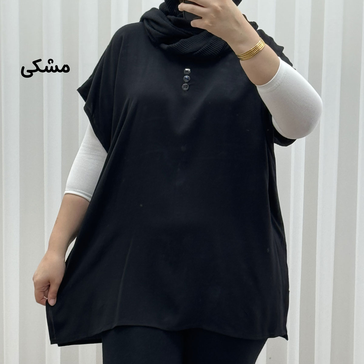 IMG_1730 تاپ زنانه نخی ساده سایز بزرگ مناسب تا سایز 54 - تصویر 1