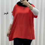 تاپ زنانه نخی ساده سایز بزرگ مناسب تا سایز 54 - تصویر 5