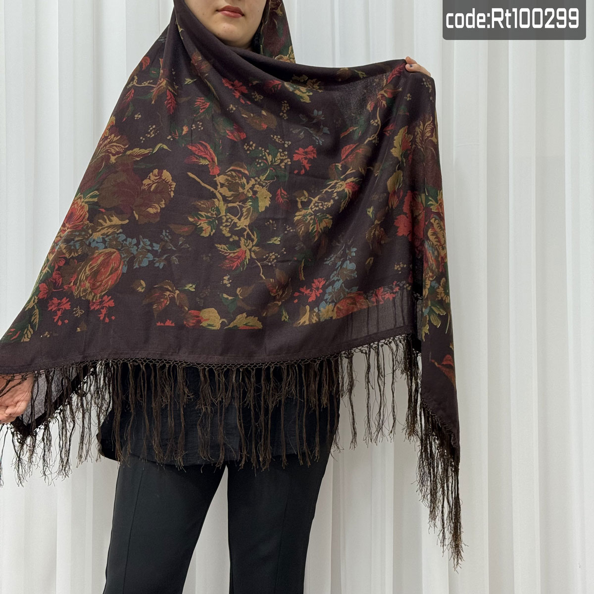 IMG_2552 روسری اصیل ترکمن نخی کد Rt100299 - تصویر 1