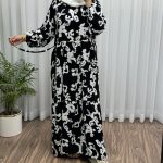 پیراهن ساحلی کرپ طرح فلور - تصویر 3