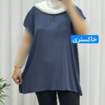 تاپ زنانه نخی ساده سایز بزرگ مناسب تا سایز 54 - تصویر 11
