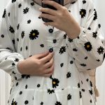 پیراهن نخ بابونه جلو دکمه - تصویر 2
