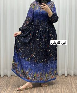 پیراهن کریشه دو رنگ گلریز