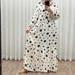 پیراهن نخ بابونه جلو دکمه