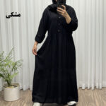 ساحلی جلو دکمه پارچه ساده - تصویر 7