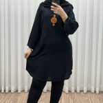 تونیک نخی گلدوزی مشکی