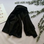 شال مشکی ساده لب ترک کد 828
