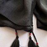 شال اسلپ مشکی منگوله رنگی کد 822 - تصویر 2