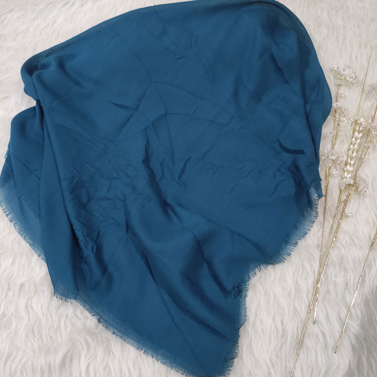 روسری نخی سبزابی کد 853