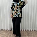 ست خفاشی مشکی آبی  کد 741
