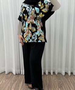 ست خفاشی مشکی آبی  کد 741