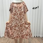 پیراهن راحتی جنس نخی مدل فلور کد 767 - تصویر 3