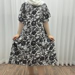 پیراهن راحتی جنس نخی مدل فلور کد 767