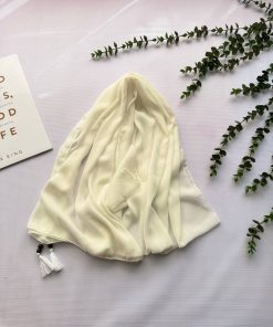شال کریشه ساده سفید کد 793
