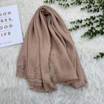شال کریشه ساده وارداتی دور مرواریدی کد 980